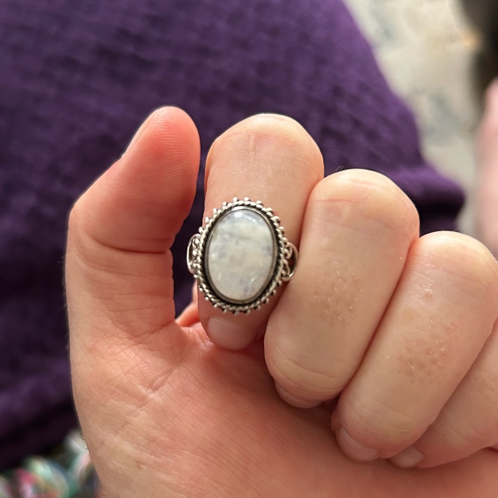 Sterling silver moonstone ring